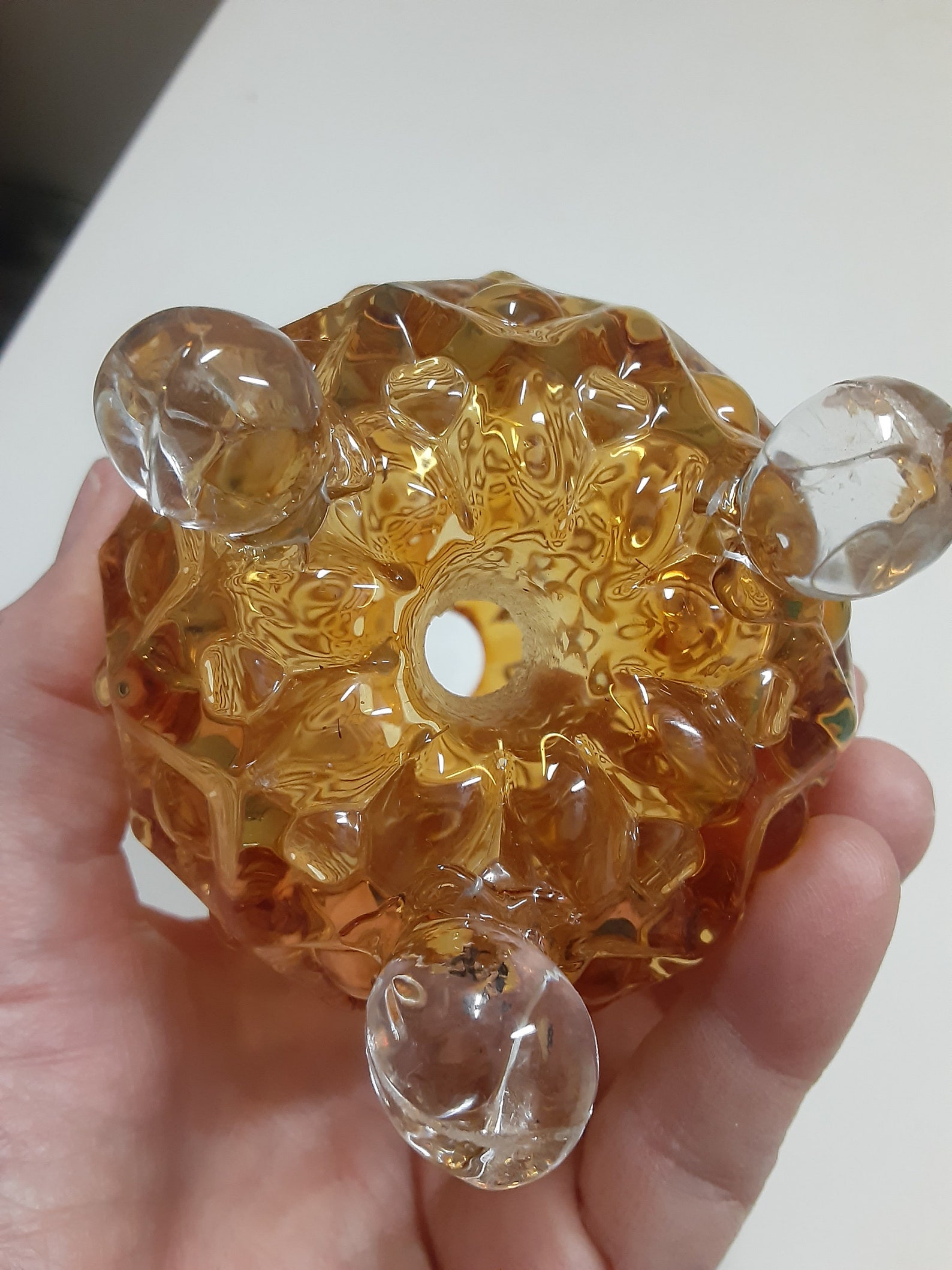 Fenton Amber Pineapple 3 Footed Glass Decor/home Decor Etsy