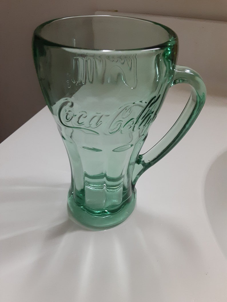 Vintage Green Cocacola Glass Mug/cocacola Glassware Etsy