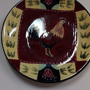 Rooster Ceramic 7&quot; Plate/Chicken plate/kitchen decor/Chicken decor