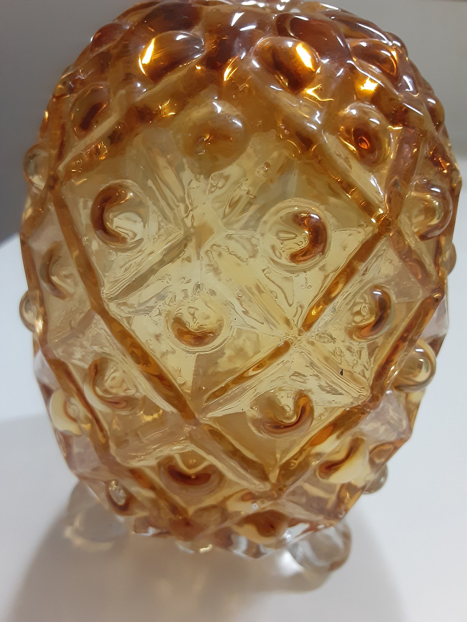 Fenton Amber Pineapple 3 Footed Glass Decor/home Decor Etsy