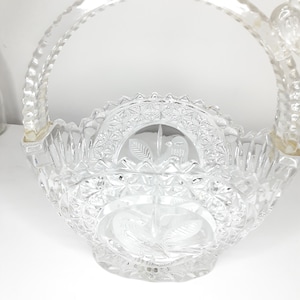 Cut Glass Bird Oval Basket/ glass basket/home decor/