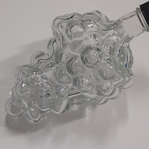 Clear glass grapes with bottle/kitchen decor/table decor/serving piece