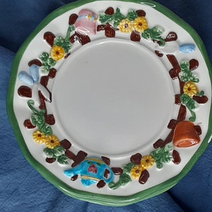 Mercuries botanical Dessert Plates set of 4/Mercuries 1991 plates/serving plates