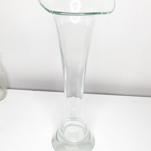 Vintage Calla Lily Clear Glass Tall Vase/home decor/Tall Vase