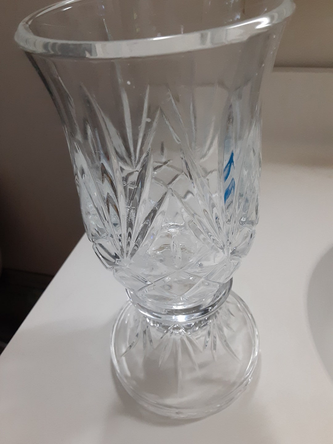 Clear Etched Hurricane 2 Piece Candleholder Lamp/home Decor/hurricane