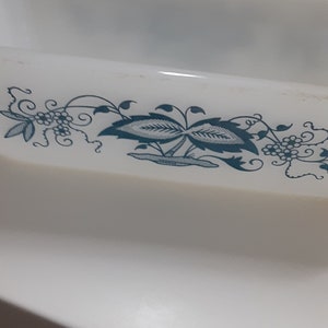 Glasbake Blue Loaf glass 1.5 QT Baking J522 dish/glass bakeware/loaf baking dish
