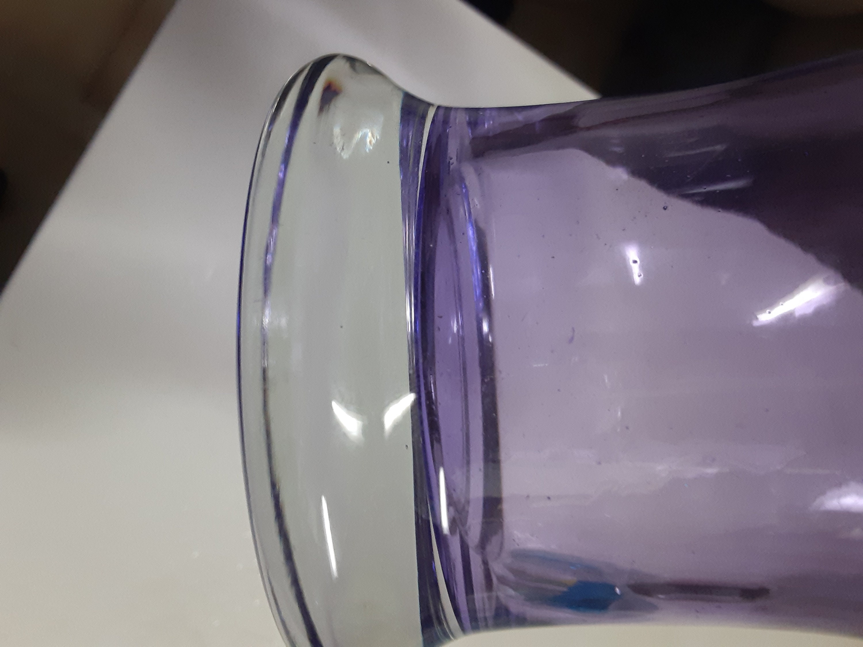 Purple Glass Vase With Clear Bottom/glass Vase/ Etsy