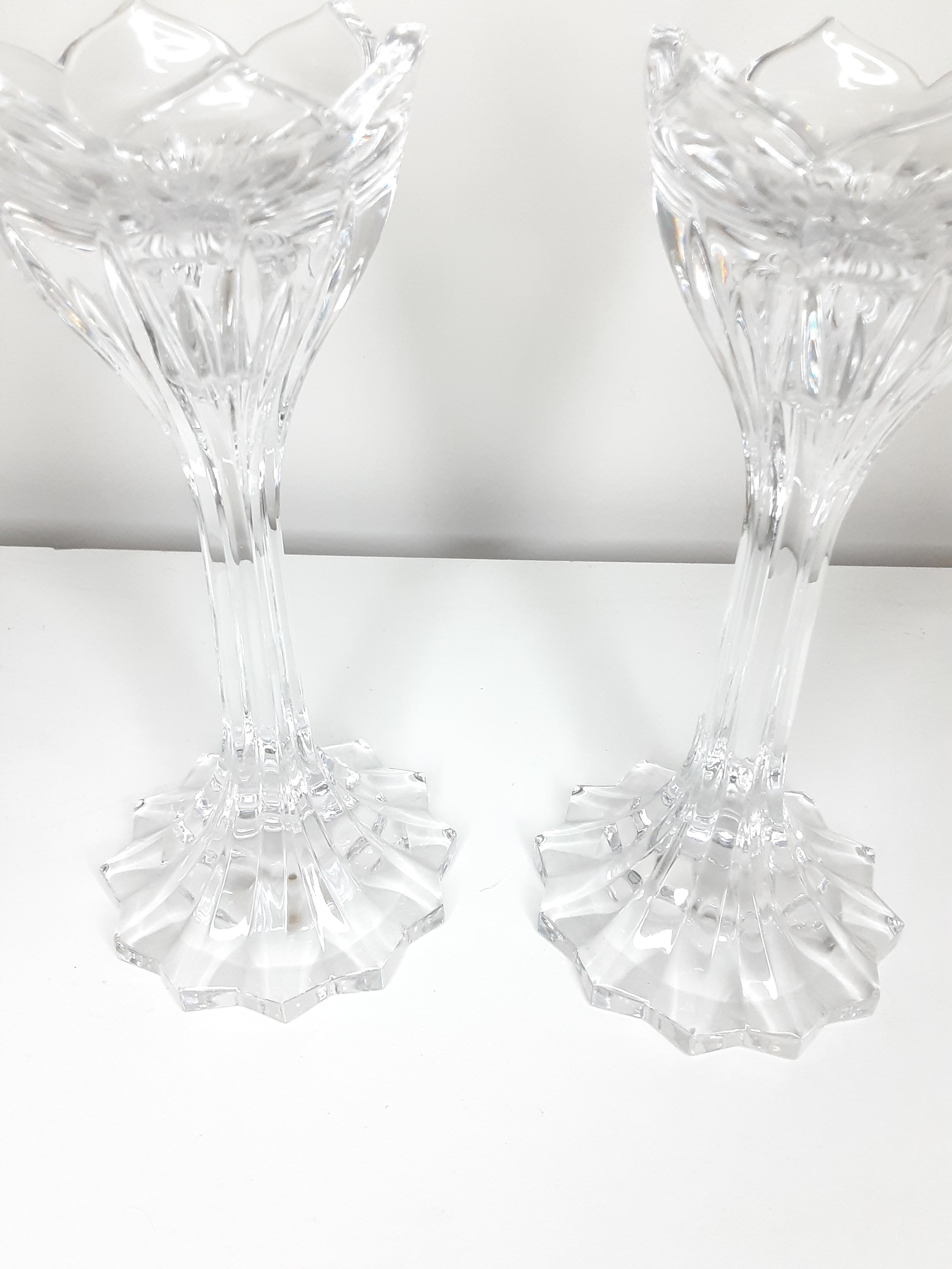 Gorham Crystal Tulip Candlesticks Set of 2/home Decor Etsy