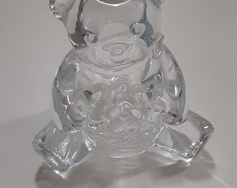 Avon Glass Bear with flowets c1994/bear figurine/Avon collectible/vintage bear