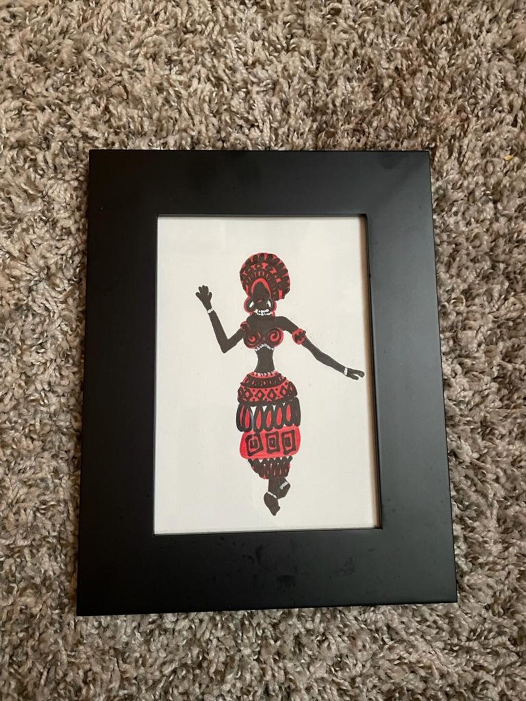 Ethiopian Girl Art With Photo Frame Etsy