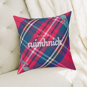 Scottish Gaelic Plaid Pillow - cuimhnich remember