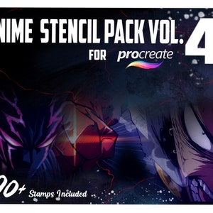 Digitales Anime Stempel Set Vol. 4| Für Procreate Tattoo| Schablone