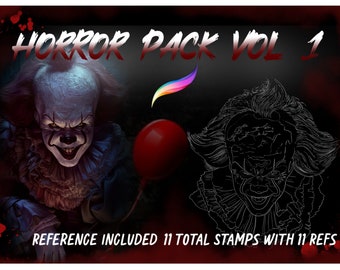 Digital Horror Stamp Pack Vol .1| Procreate| Ipad