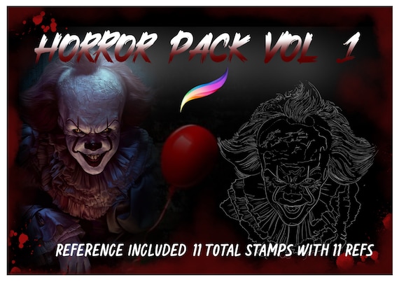 Digital Horror Stamp Pack Vol .1| Procreate| Ipad