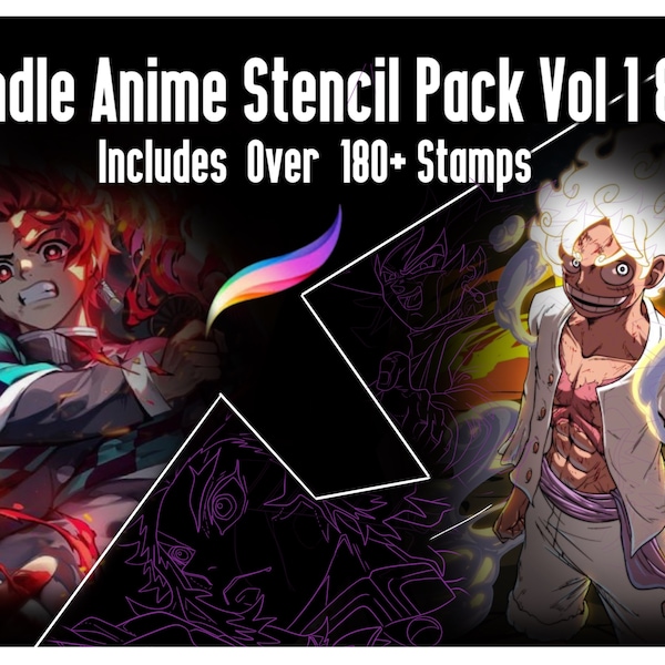 Pack de timbres d’anime numérique BUNDLE Vol 1 & 2| Comprend plus de 180 timbres pour procréer