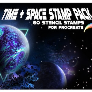 Time & Space Stamp Pack für Procreate | 60 Brush Stamps enthalten