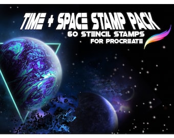 Time & Space Stamp Pack For Procreate| 60 Brush Stamps Included