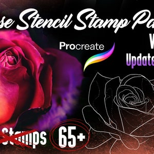 65+ Digital Rose Stencil Stamps  For Procreate| New Update 1.0.1