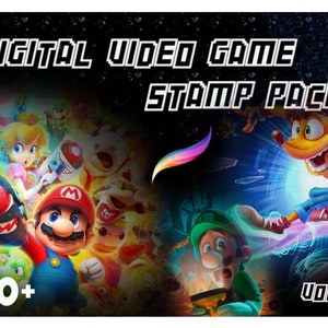 Video Game Stamp Pack Vol.1 | Procreate| Tattoo Stencil| Ipad