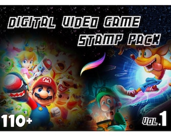 Video Game Stamp Pack Vol.1 | Procreate| Tattoo Stencil| Ipad