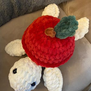 Big Crochet Apple Turtle, Amigurumi Turtle, Fruit Turtle, Crochet Plush