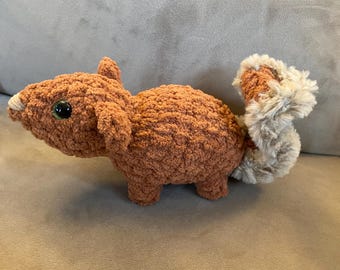 Crochet Squirrel Plushie, Amigurumi Squirrel, Crochet Plush