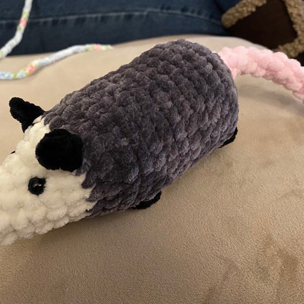 Crochet Opossum Plushie, Opossum Amigurumi, Crochet Plush