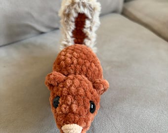 Crochet Squirrel Plushie, Squirrel Amigurumi, Crochet Plush