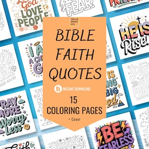 Bible Faith Coloring Pages for Teens and Adults – Digital & Printable Inspirational Scripture Coloring Book, Instant Download