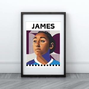 Lauren James Digital Print | Chelsea FC Art | Instant Download | Printable Wall Art | English Football Star Poster