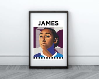 Lauren James Digital Print | Chelsea FC Art | Instant Download | Printable Wall Art | English Football Star Poster