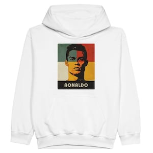 Kids Cristiano Ronaldo Sweatshirt | Youth CR7 Pop Art Hoodie | Soccer Icon Hoodie for Kids