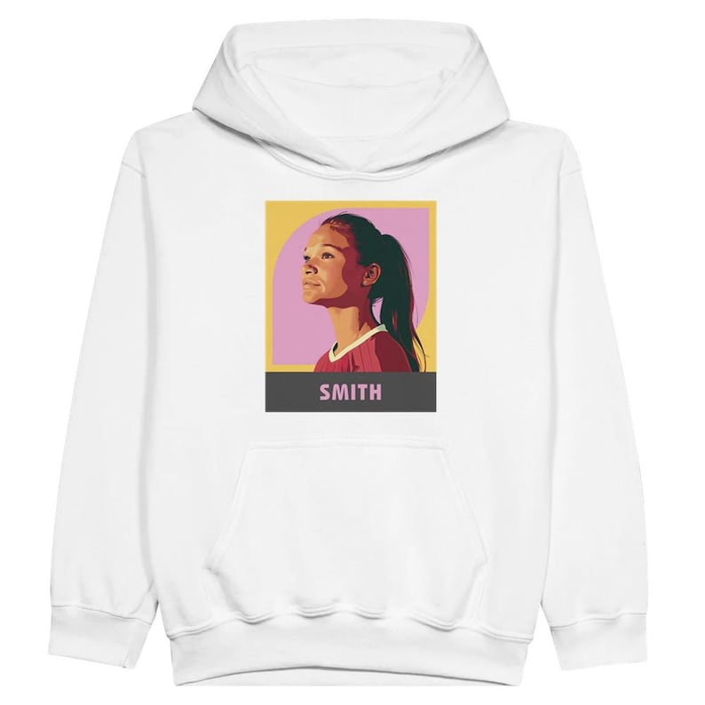 Sudadera infantil Sophia Smith / Sudadera con capucha juvenil de fútbol de la USWNT / Estrella del Portland Thorns FC / Equipo para fanáticos de Young Soccer Star White