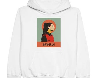 Bluza dziecięca Rose Lavelle | Bluza z kapturem USWNT Soccer Star | Odzież dla kibiców piłki nożnej dla młodzieży