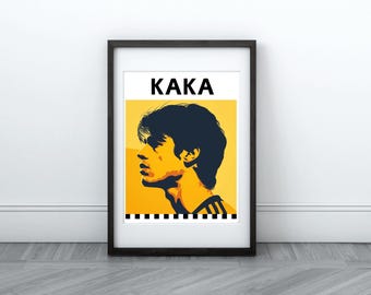 Kaka Digital Print | AC Milan Art | Instant Download | Printable Wall Art | Brazilian Football Legend Poster