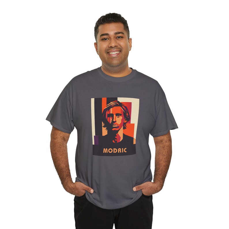 Luka Modric Soccer Tee | Croatia & Real Madrid Legend Pop Art | Modric Graphic Shirt image 9