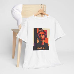 Luka Modric Soccer Tee | Croatia & Real Madrid Legend Pop Art | Modric Graphic Shirt image 4