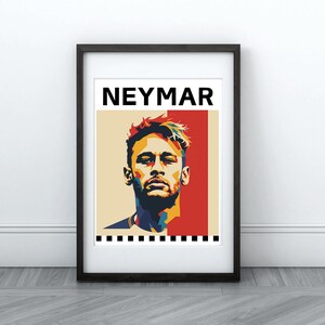 Neymar Digital Print | Brazil Soccer Art | Instant Download | Printable Wall Art | Football Legend Poster