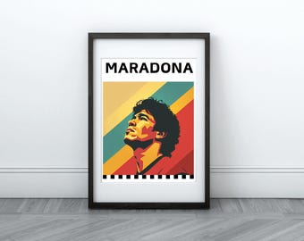 Maradona Digital Print | Argentina Art | Instant Download | Printable Wall Art | Football Legend Poster