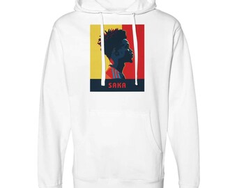 Bukayo Saka Sweatshirt | Arsenal Star Pop Art Hoodie | Soccer Graphic Hoodie for Fans