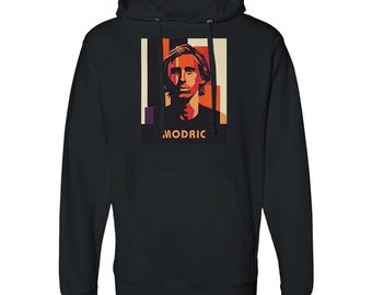 Luka Modrić Sweatshirt | Real Madrid & Croatia Star Pop Art Hoodie | Soccer Graphic Hoodie for Fans