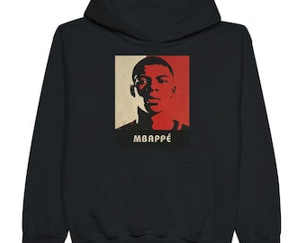 Sudadera infantil Kylian Mbappé / Sudadera con capucha de la estrella del fútbol francés / Ropa juvenil para aficionados del Real Madrid y el PSG