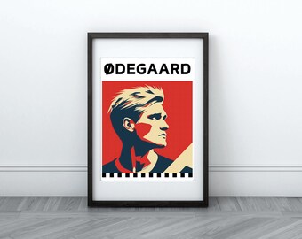 Martin Ødegaard Digital Print | Arsenal FC Art | Instant Download | Printable Wall Art | Football Maestro Poster