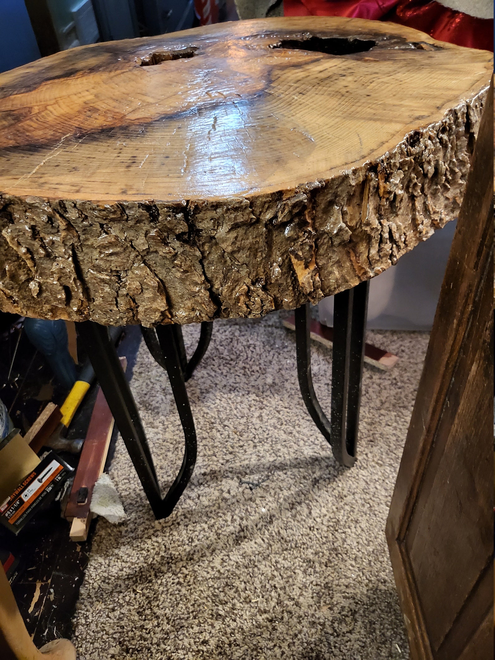 Live Edge Accent Table Etsy