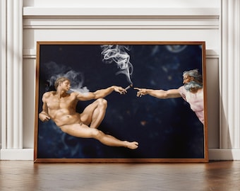 Funny Altered Renaissance Art Print, Weed Art (Digital Download)