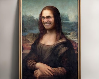 Divertente stampa artistica della Gioconda di Michael Scott: parodia bizzarra del Rinascimento (download digitale)