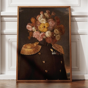 Altered art,flower head art,flower head art print,Collage wall art, Maximalist Decor,Eclectic Wall Art,Surreal Art,funky wall art,quirky art