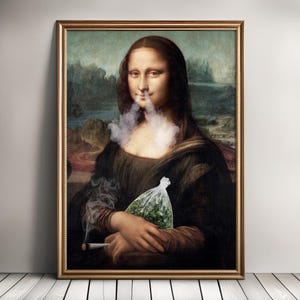 Horizontal Vintage Portrait Mona Lisa, Classic Altered Art Poster Horizontal Vintage Portrait Mona Lisa, Classic Altered Art Poster