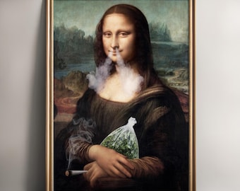 Stampa artistica alterata del ritratto rinascimentale della Monna Lisa (download digitale)