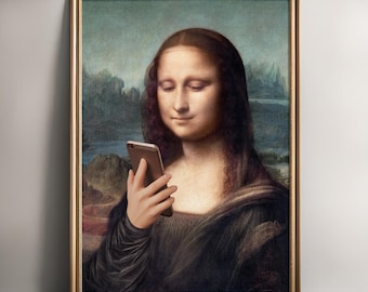 Funny Mona Lisa Art Print: Quirky Renaissance Portrait (Digital Download)